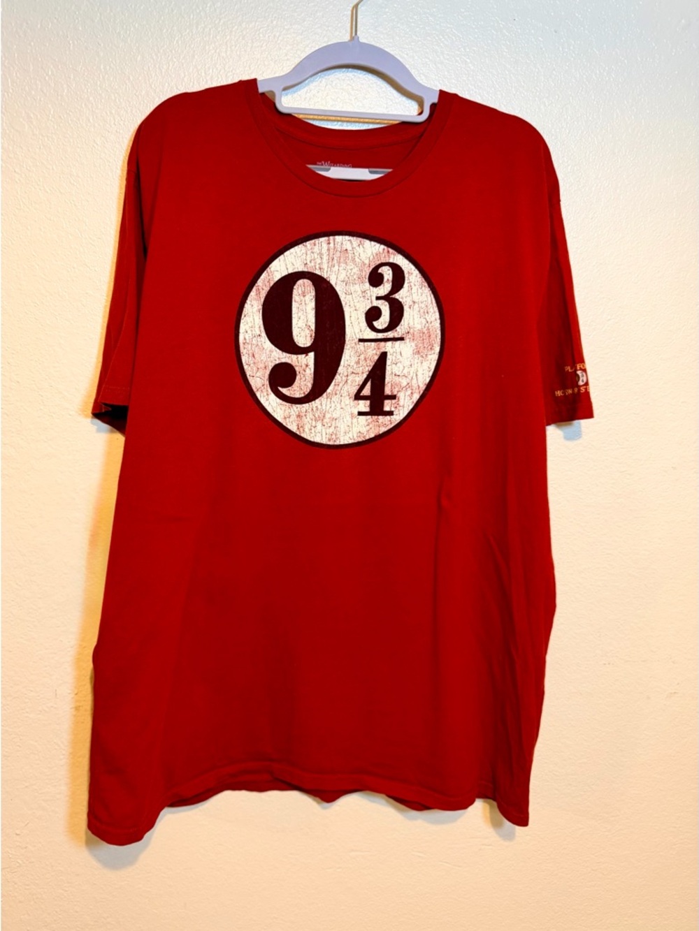 Harry Potter Red Graphic Tee with 9 3/4 Emblem